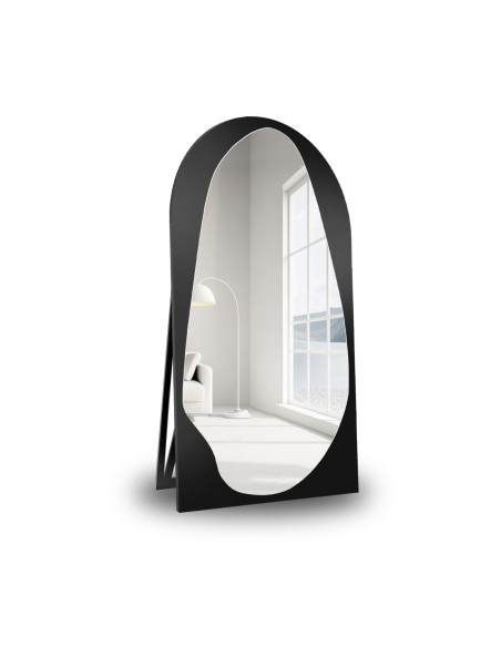 Organiczne lustro stojące w półowalu w ramie MDF - JASPIS STOJĄCE