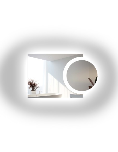 Zestaw luster łazienkowych kółko i kometa z podświetleniem - KOSMIK LED