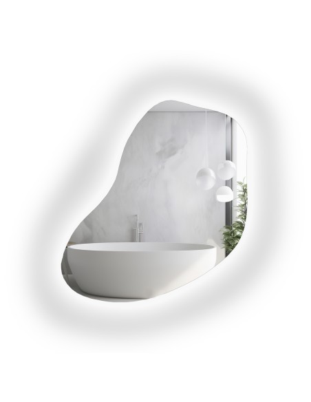 Lustro o organicznym kształcie z podświetleniem - KWARC LED