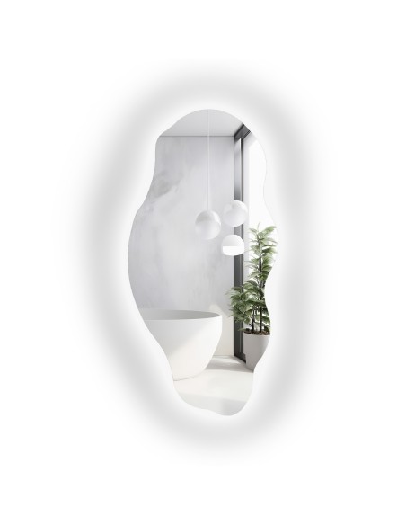 Dekoracyjne lustro o organicznym kształcie z podświetleniem - LOLIT LED