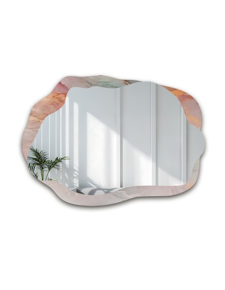 Nieregularne lustro na różowym marmurze - MARBLE ROSATO