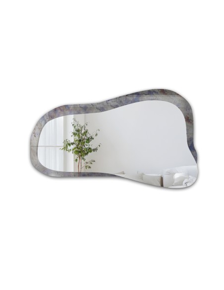 Nieregularne lustro na lustrze postarzanym morena - METRUM