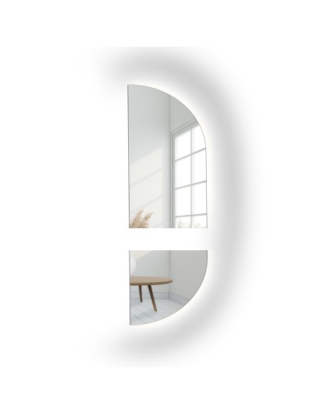 Lustro o nieregularnym kształcie z podświetleniem - NOE W DWÓCH CZĘŚCIACH LED
