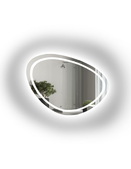 Lustro łazienkowe o nieregularnym kształcie - OBSYDIAN LED II