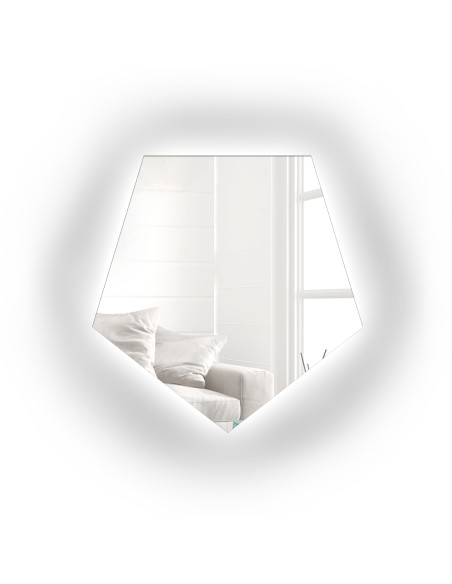 Lustro o geometrycznym kształcie z podświetleniem – PENTA LED