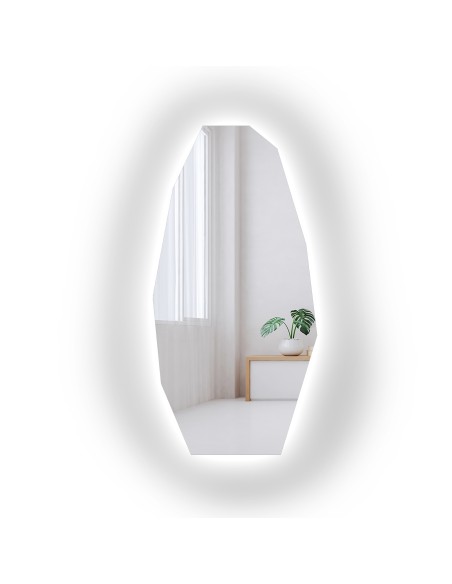 Dekoracyjne lustro o ostrym organicznym kształcie z podświetleniem - PIRYT LED