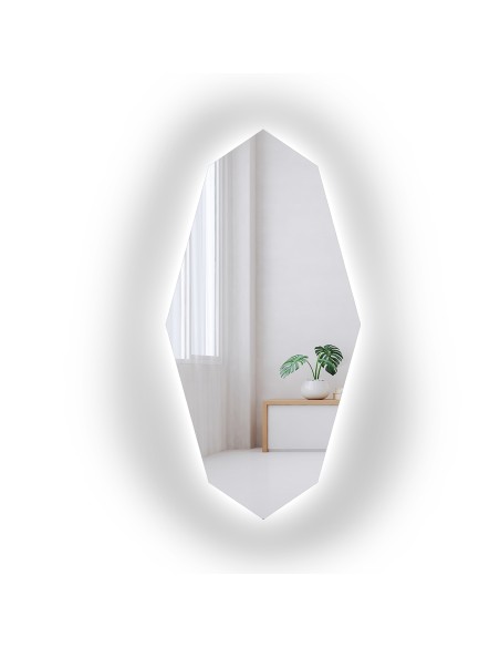 Dekoracyjne lustro o ostrym organicznym kształcie z podświetleniem - RIOLIT LED