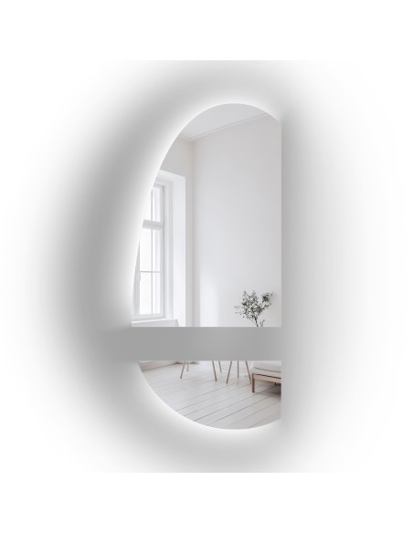 Lustro organiczne w dwóch częściach z podświetleniem LED – TURMALIN LED