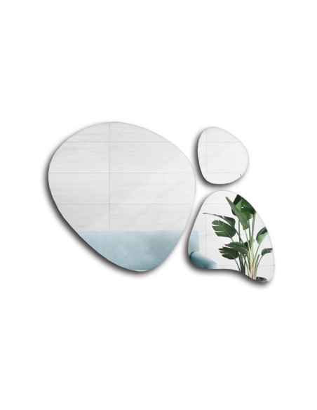 Zestaw trzech luster o nieregularnym kształcie - FLORA