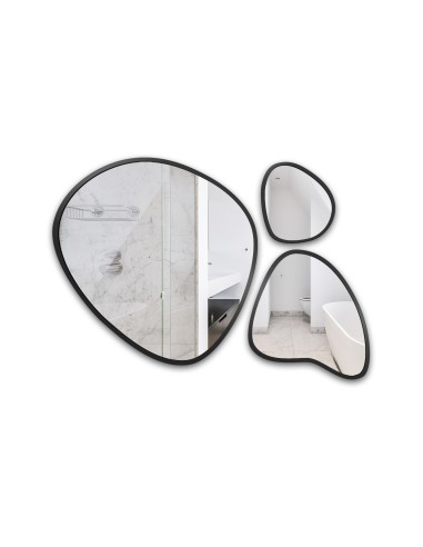 Zestaw trzech luster organicznych w... Zestaw trzech luster organicznych w...