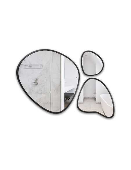 Zestaw trzech luster organicznych w ramie - FLORA W RAMIE