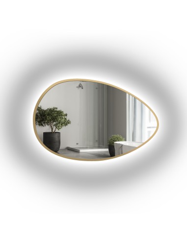 Lustro organiczne w ramie złotej MDF...