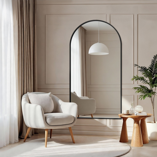 Lustro półowalne w ramie...