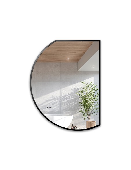 Lustro o nieregularnym kształcie w czarnej matowej ramie mdf - ODETTA