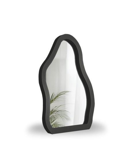 Lusterko kosmetyczne w czarnej ramie mdf - STONE PETITE