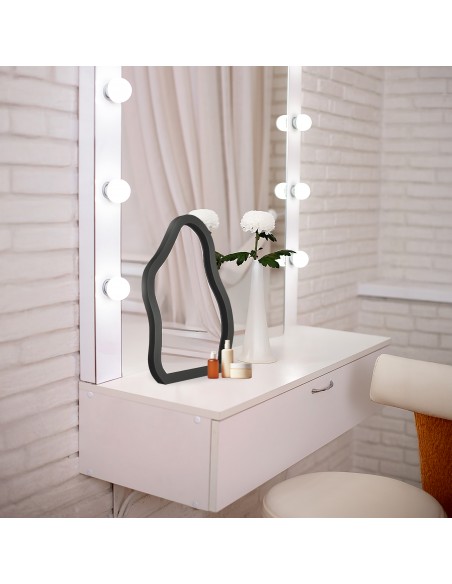 Lusterko kosmetyczne w czarnej ramie mdf - STONE PETITE