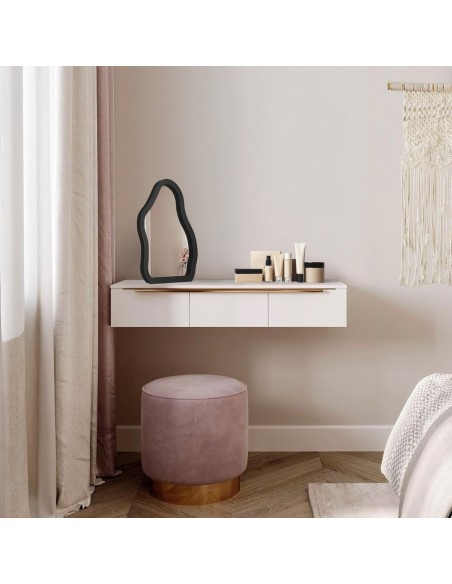 Lusterko kosmetyczne w czarnej ramie mdf - STONE PETITE