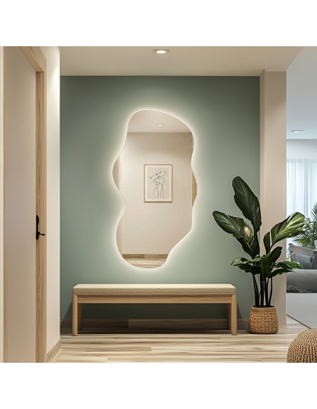 Lustro o organicznym kształcie z podświetleniem - VERALUCE LED
