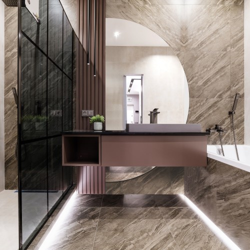 Lustro półokrągłe w dwóch...