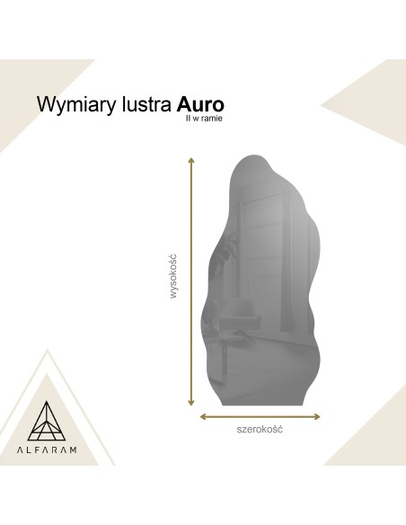 Lustro o organicznym kształcie w ramie - AURO W RAMIE 2