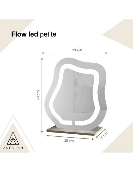 Lusterko kosmetyczne z piaskowanym podświetleniem - FLOW LED PETITE