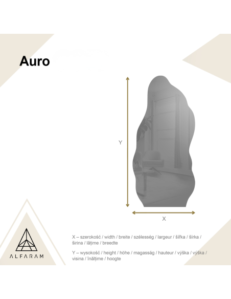 Lustro o organicznym kształcie z podświetleniem - AURO LED 2