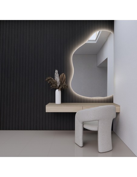 Lustro organiczne ścięty bok z podświetleniem LED - STONE LED ŚCIĘTY BOK