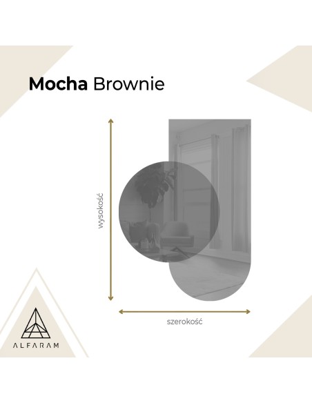 Lustro półowalne z okrągłą brązową taflą - MOCHA BROWNIE