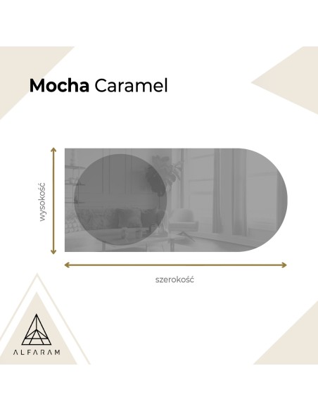 Lustro półowalne z okrągłą brązową taflą - MOCHA CARAMEL