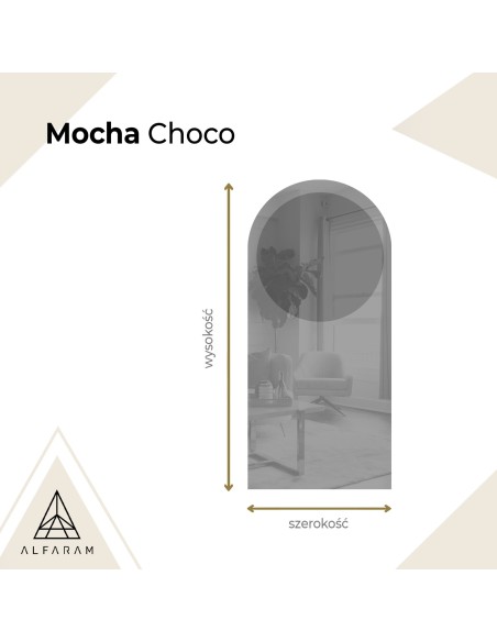 Lustro półowalne z okrągłą brązową taflą - MOCHA CHOCO