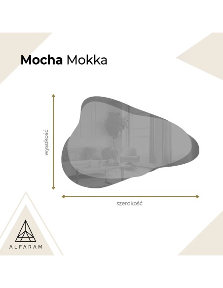 Lustro nieregularne na brązowej tafli - MOCHA MOKKA