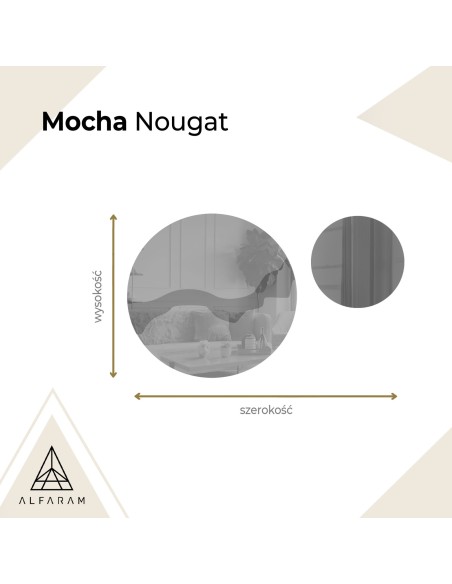 Lustra okrągłe na brązowej tafli - MOCHA NOUGAT