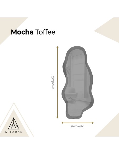 Lustro nieregularne na brązowej tafli - MOCHA TOFFEE
