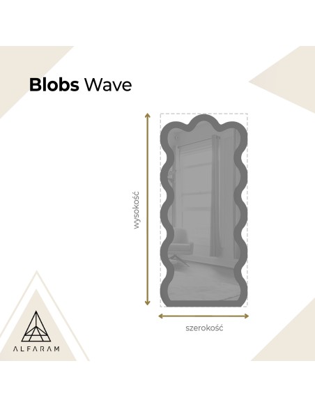 Lustro nieregularne w ramie mdf - BLOBS WAVE