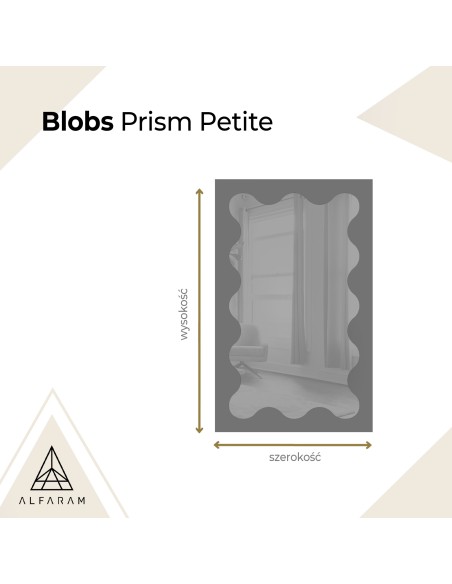Lusterko kosmetyczne w różowej ramie mdf - BLOBS PRISM PETITE
