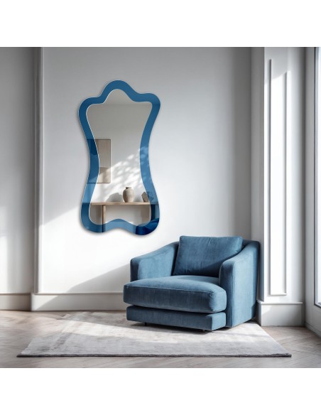 Nieregularne lustro niebieskie - SAPPHIRE BLUE