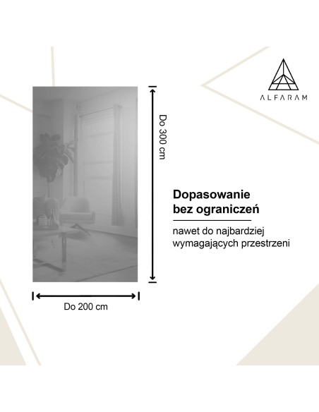 Lustro łazienkowe prostokątne szlifowane z opcją podświetlenia - AGIS LED NA WYMIAR