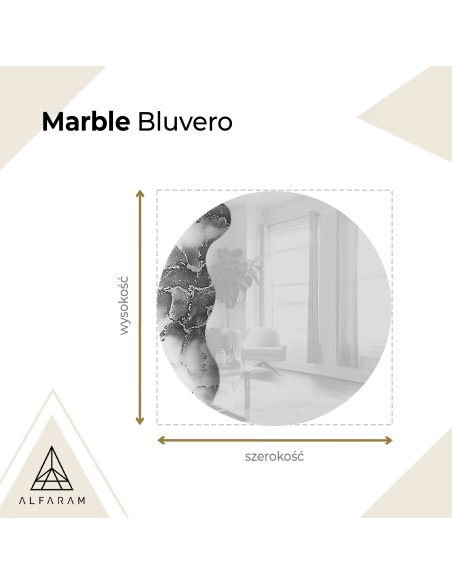 Nieregularne lustro na okrągłym niebieskim marmurze - MARBLE BLUVERO