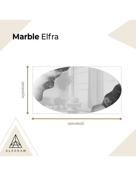 Nieregularne lustro na eliptycznym niebieskim marmurze - MARBLE ELFRA