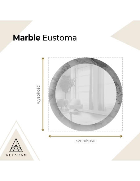Okrągłe lustro na pastelowym marmurze - MARBLE EUSTOMA