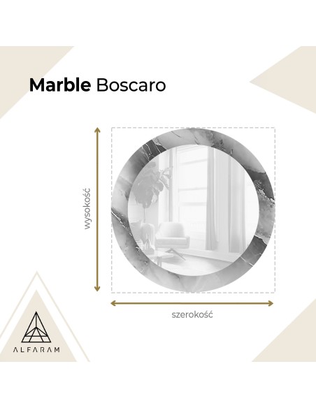 Okrągłe lustro na zielonym marmurze - MARBLE BOSCARO