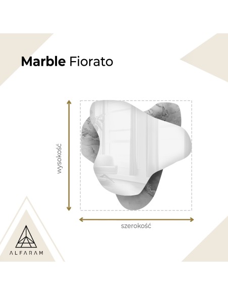 Nieregularne lustro na różowym marmurze - MARBLE FIORATO