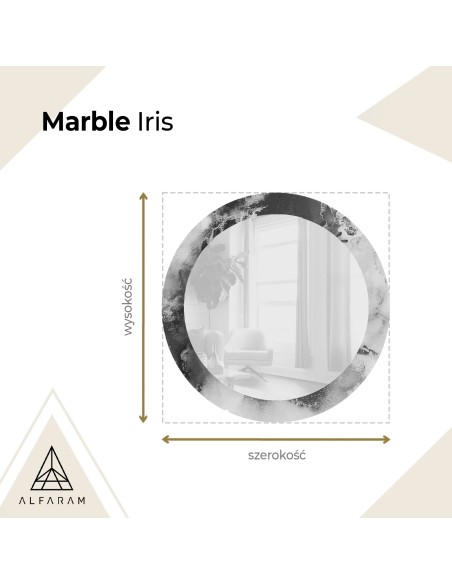 Okrągłe lustro na niebieskim marmurze - MARBLE IRIS