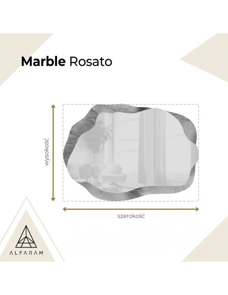 Nieregularne lustro na różowym marmurze - MARBLE ROSATO