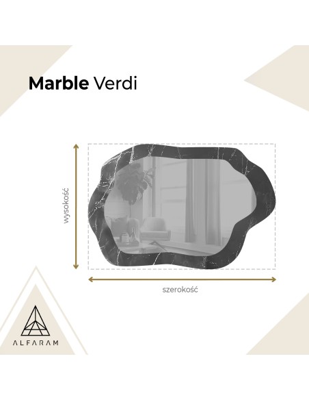 Nieregularne lustro na czarno złotym marmurze - MARBLE VERDI