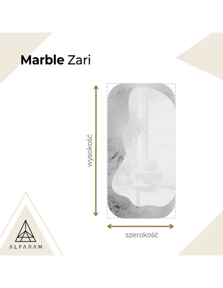 Nieregularne lustro na biało złotym marmurze - MARBLE ZARI