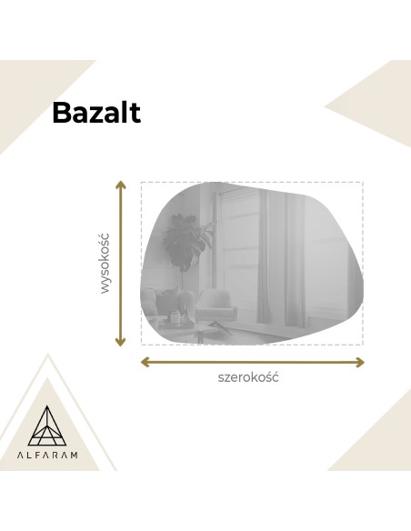 Lustro o organicznym kształcie w ramie MDF - BAZALT W RAMIE