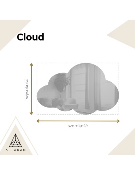 Lustro do pokoju dziecięcego chmurka z podświetleniem – CLOUD LED
