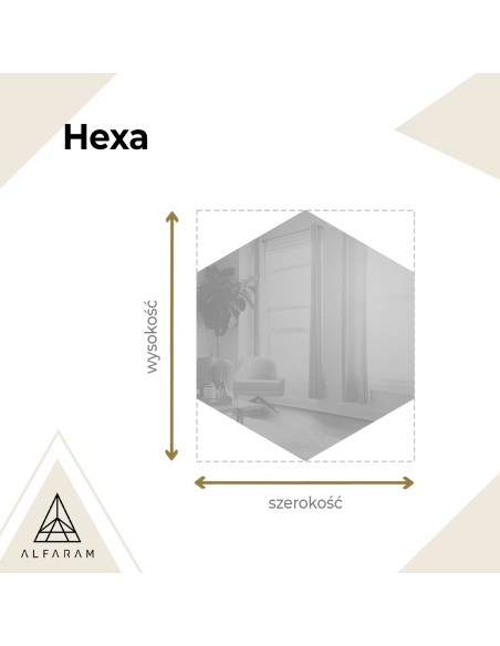 Lustro o geometrycznym kształcie w ramie z podświetleniem – HEXA W RAMIE LED