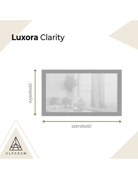 Prostokątne lustro na szkle ornamentowym visiosun classic z podświetleniem - LUXORA CLARITY LED